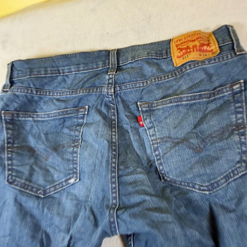 Levis 511 Slim Fit Mens Jeans Blue Denim Pants 34x32 Medium Wash 04511-4406